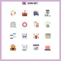 Pack of 16 Modern Flat Colors Signs and Symbols for Web Print Media such as development agile delivery pen freeform Editable Pack of Creative Vector Design Elements