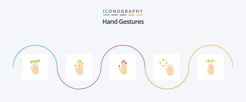 Hand Gestures Flat 5 Icon Pack Including four finger. croup. gesture. up. hand vector