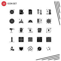 Pack of 25 Modern Solid Glyphs Signs and Symbols for Web Print Media such as low self tapping business self fastening construction Editable Vector Design Elements