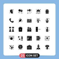 Stock Vector Icon Pack of 25 Line Signs and Symbols for workflow engineering illumination engineer studio light Editable Vector Design Elements