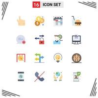 Pictogram Set of 16 Simple Flat Colors of lock message workflow less chat Editable Pack of Creative Vector Design Elements