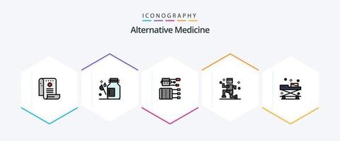 Alternative Medicine 25 FilledLine icon pack including running. exercise. medical. spa. medicine vector