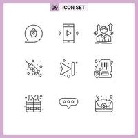 Outline Pack of 9 Universal Symbols of forward medicine business medical sales man Editable Vector Design Elements