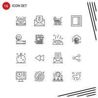 16 iconos creativos signos y símbolos modernos de conexión minorista de hardware de red enmarco elementos de diseño vectorial editables vector