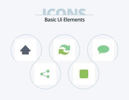 Basic Ui Elements Flat Icon Pack 5 Icon Design. mail. chating. up. chat. rotate vector