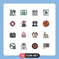 16 Creative Icons Modern Signs and Symbols of geolocation target web location fly Editable Creative Vector Design Elements