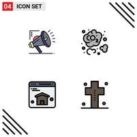 Set of 4 Modern UI Icons Symbols Signs for marketing homepage digital co costume Editable Vector Design Elements