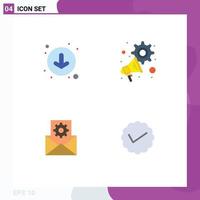 Group of 4 Flat Icons Signs and Symbols for arrows data management advertising settings chat Editable Vector Design Elements