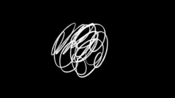 Messy scribble movement on black background video