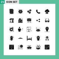 Set of 25 Modern UI Icons Symbols Signs for sd phone focus group contact modern Editable Vector Design Elements