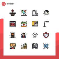 16 iconos creativos signos y símbolos modernos de ok enviar elementos de diseño de vectores creativos editables en papel de correo electrónico de fiesta