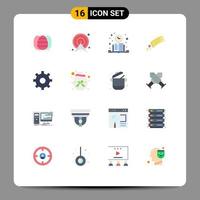 Set of 16 Modern UI Icons Symbols Signs for space astronomy route asteroid schedule Editable Pack of Creative Vector Design Elements