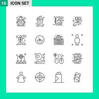 16 Creative Icons Modern Signs and Symbols of agriculture christian book celebration hand Editable Vector Design Elements