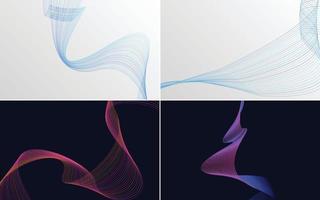 Collection of geometric minimal lines pattern set vector