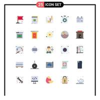 Universal Icon Symbols Group of 25 Modern Flat Colors of date canada art setting server Editable Vector Design Elements