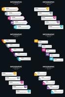 Vector 6 Infographics Pack Presentation slide template 5 Steps cycle diagrams and timelines