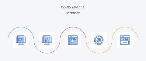 paquete de iconos azul de Internet 5 que incluye compartir. interfaz. error. tecnología. Radar vector