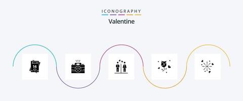 paquete de iconos de glifo de san valentín 5 que incluye amor. san valentin amar. enamorado. imágenes vector