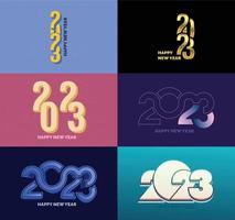 Big Set of 2023 Happy New Year logo text design 2023 number design template vector