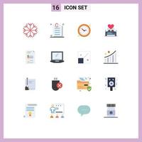 User Interface Pack of 16 Basic Flat Colors of business valentine night holiday couple love Editable Pack of Creative Vector Design Elements