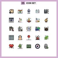 Set of 25 Modern UI Icons Symbols Signs for multimedia symbol saint calendar robotic Editable Vector Design Elements