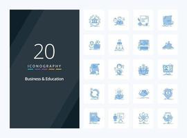 20 Business And Education Blue Color icon for presentation vector