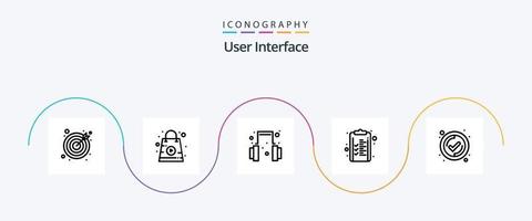 User Interface Line 5 Icon Pack Including . tick. help. interface. clipboard vector