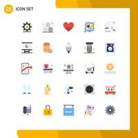 Set of 25 Modern UI Icons Symbols Signs for search content heart chart seo Editable Vector Design Elements