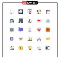 Stock Vector Icon Pack of 25 Line Signs and Symbols for usa flag denied american bulb Editable Vector Design Elements