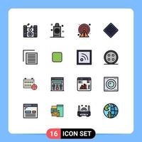 paquete de iconos de vector de stock de 16 signos y símbolos de línea para el documento de usuario precaución waffle comida elementos de diseño de vector creativo editable