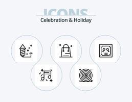 Celebration and Holiday Line Icon Pack 5 Icon Design. celebration. party. wedding. celebration. vacation vector