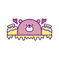 Cute baby bear with jar of honey doodle art, illustration for t-shirt, sticker, or apparel merchandise. With modern pop and kawaii style. vector