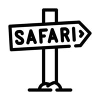 dirección safari placa de identificación línea icono vector ilustración