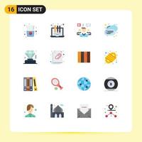 Universal Icon Symbols Group of 16 Modern Flat Colors of diamond text user speech group Editable Pack of Creative Vector Design Elements