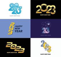 Big Collection of 2023 Happy New Year symbols Cover of business diary for 2023 with wishes vector