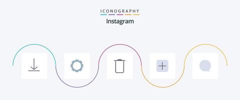 Instagram Flat 5 Icon Pack Including . interface. trash. instagram. upload vector