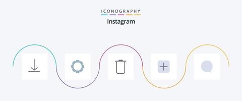 paquete de iconos planos de instagram 5 que incluye. interfaz. basura. instagram. subir vector