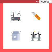 4 Creative Icons Modern Signs and Symbols of connection condensed network repair across Editable Vector Design Elements