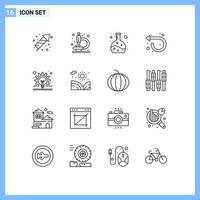 Set of 16 Modern UI Icons Symbols Signs for idea concept experiment bulb repeat Editable Vector Design Elements