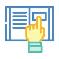 research instruction color icon vector illustration