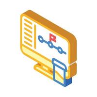 athlete monitoring system isometric icon vector illustration