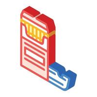 cigarettes and ash tray isometric icon vector illustration