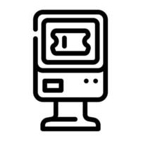 ticket vending machine line icon vector illustration