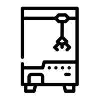 play toy machine with crane line icon vector illustration