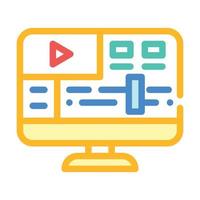 software de procesamiento de video icono de color ilustración vectorial vector