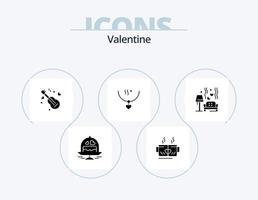 Valentine Glyph Icon Pack 5 Icon Design. guitar. day. tea. valentines. wedding vector