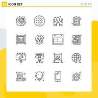 16 Creative Icons Modern Signs and Symbols of cube money viennese list check list Editable Vector Design Elements