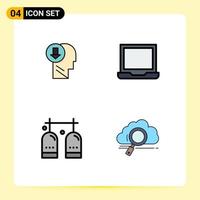 Universal Icon Symbols Group of 4 Modern Filledline Flat Colors of arrow setting knowledge configure diving Editable Vector Design Elements