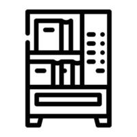 Ilustración de vector de icono de línea de máquina expendedora de libros