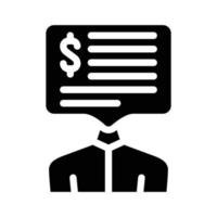 salary money talks glyph icon vector illustration